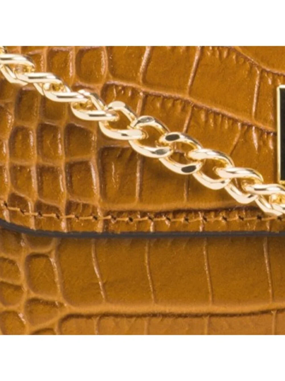 PERSAMAN NEW YORK Made In Italy Leather Crocodile Embossed Clutch